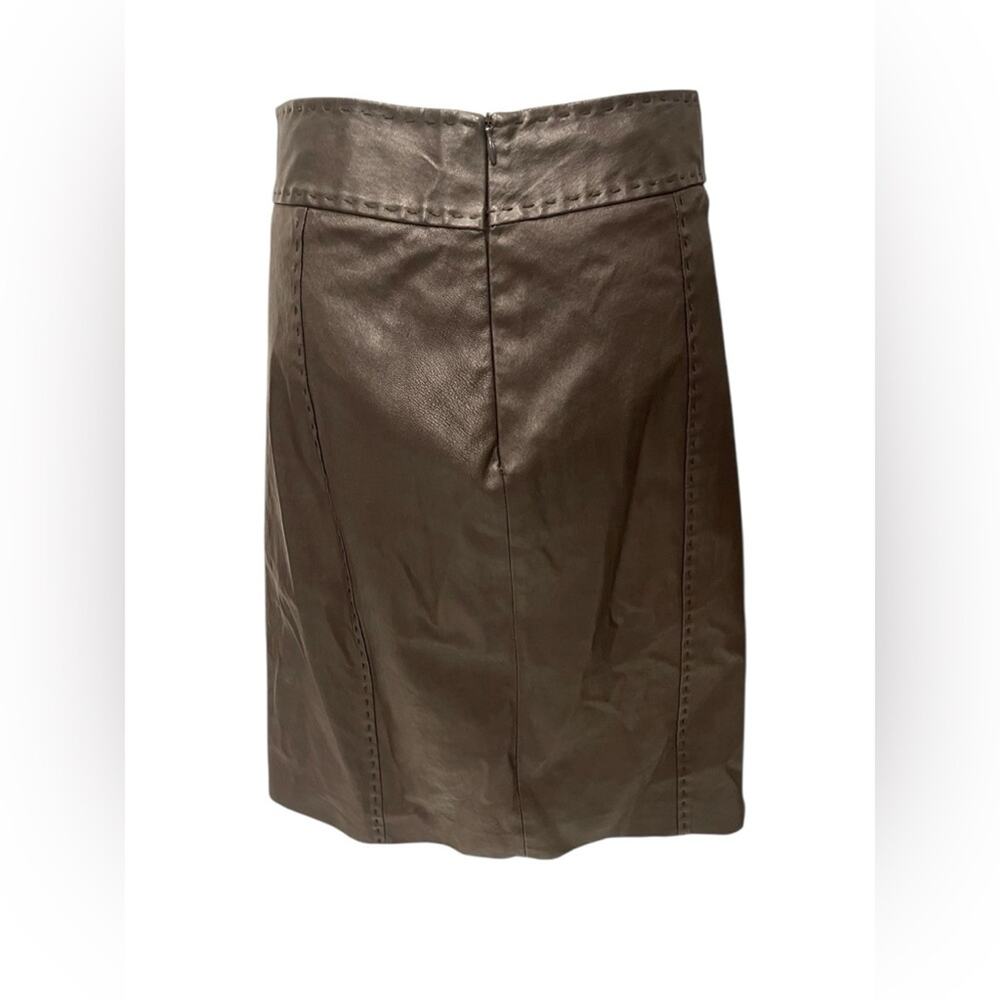 KITON Woman Dark Brown Faux Leather Skirt Size:46 - Picture 5 of 11